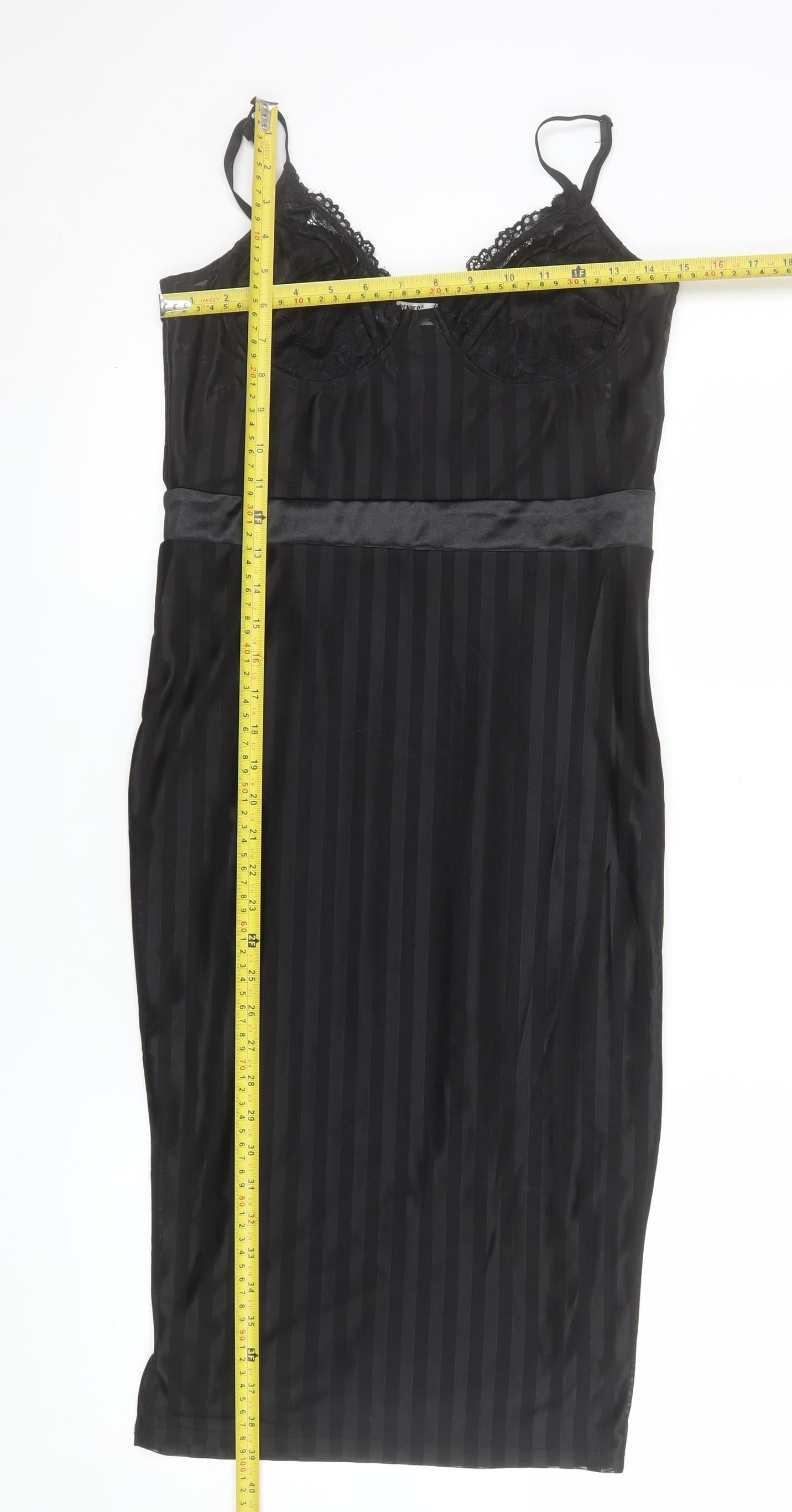 Saint Genies Women’s Black Lace Slip Dress Size 12 Party Wear