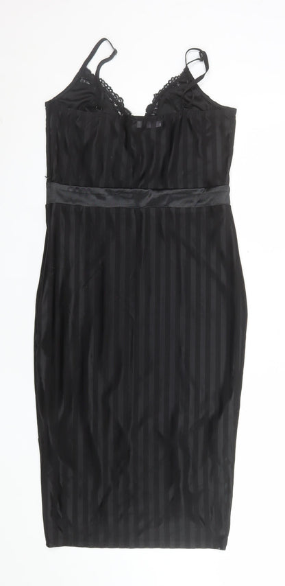 Saint Genies Women’s Black Lace Slip Dress Size 12 Party Wear