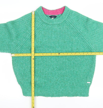 Joules Women’s Green Chunky Knit Crew Neck Jumper UK 10