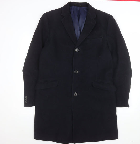 Mens UK Size 40 Moss 1851 Black Overcoat