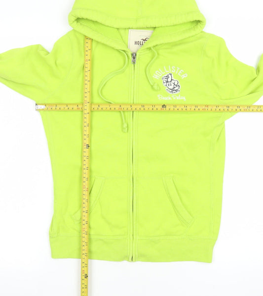 Hollister Women's Green Hooded Full Zip Jacket Size M