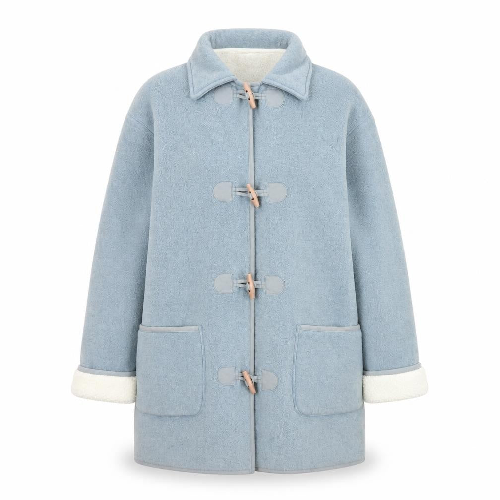 Womens UK Size M Fabrizio Blue Duffel Coat