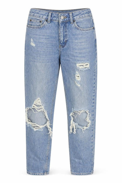 Womens UK Size 8 Topshop Relaxed Fit Mom Blue Jeans