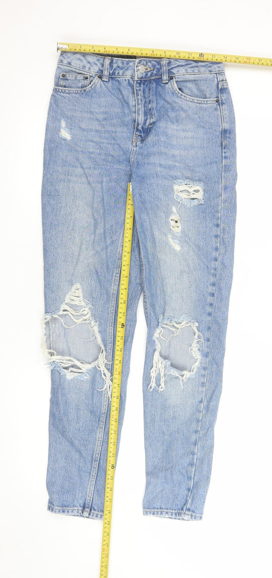 Womens UK Size 8 Topshop Relaxed Fit Mom Blue Jeans
