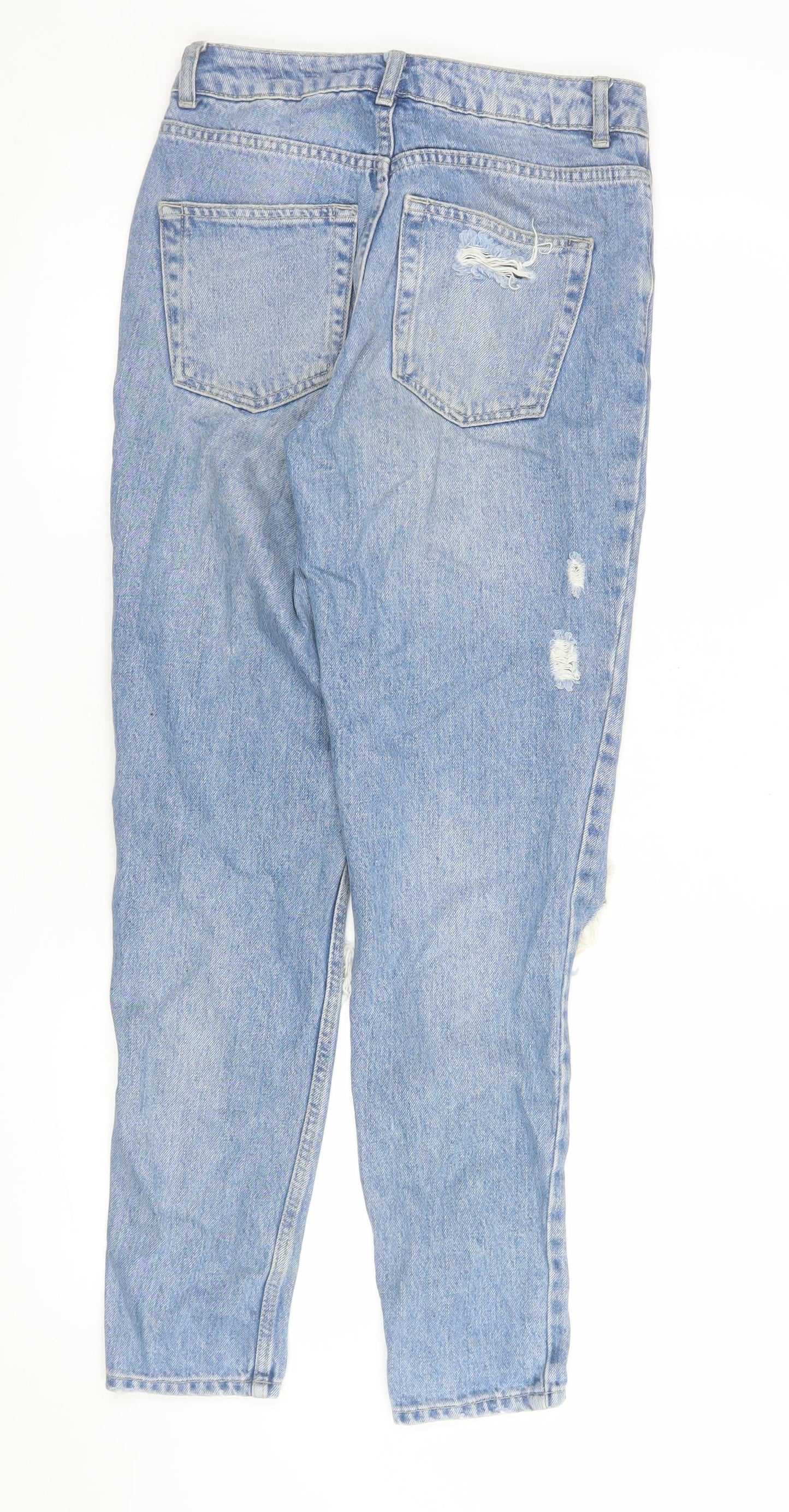 Womens UK Size 8 Topshop Relaxed Fit Mom Blue Jeans