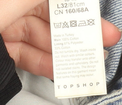 Womens UK Size 8 Topshop Relaxed Fit Mom Blue Jeans