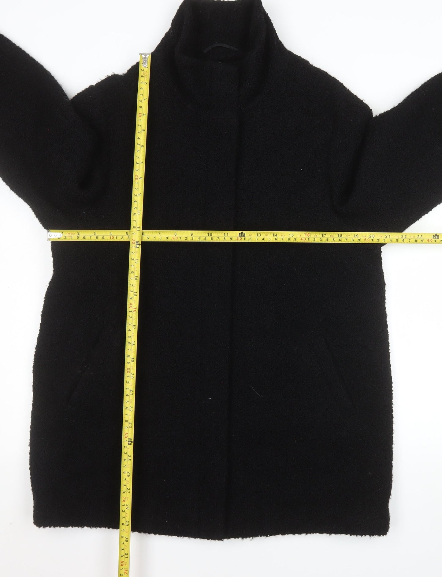 Womens UK Size 14 BHS Black Overcoat
