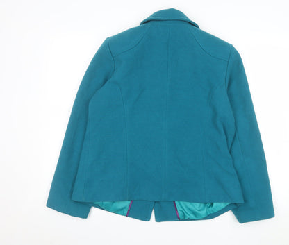 Bm Women Blue Short Button-Up Lined Jacket Size 12