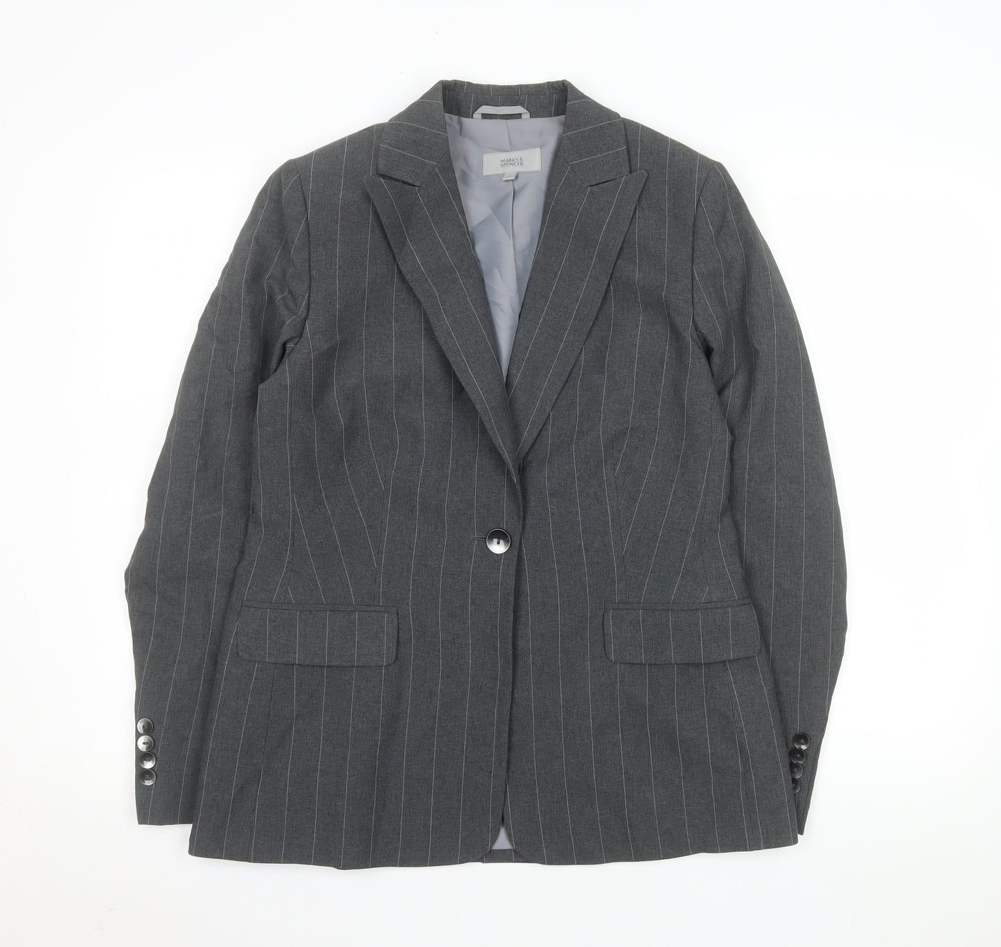 Womens UK Size 12 Marks and Spencer Regular Grey Blazer