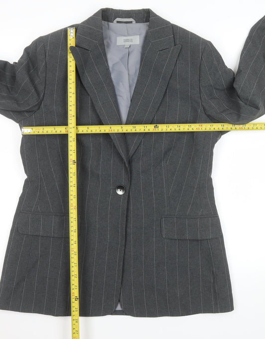Womens UK Size 12 Marks and Spencer Regular Grey Blazer