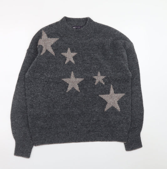 Womens UK Size M Marks and Spencer Grey Pullover Jumper
