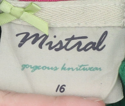 Womens UK Size 16 Mistral Green Henley Jumper