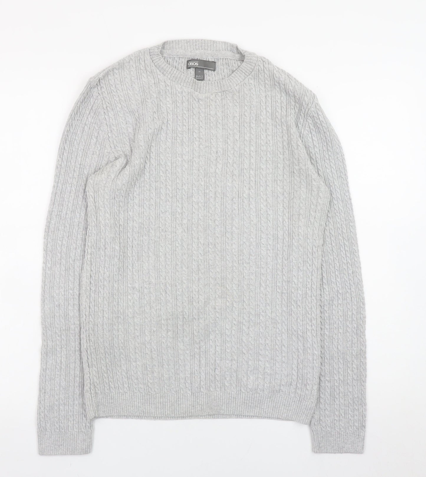Mens UK Size M ASOS Grey Pullover Jumper