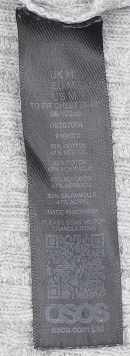 Mens UK Size M ASOS Grey Pullover Jumper