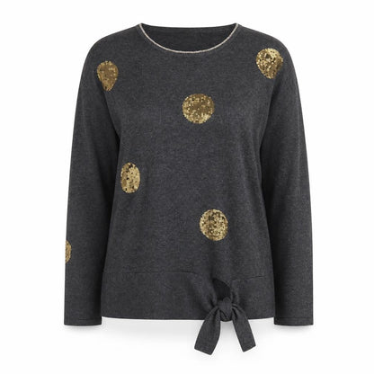 Trend by Captain Tortue Women's Grey Sequin Spot Jumper Size 12
