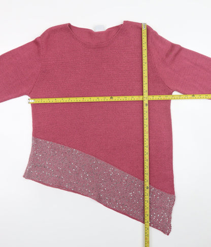Womens UK Size XL MITZY Pink Pullover Jumper