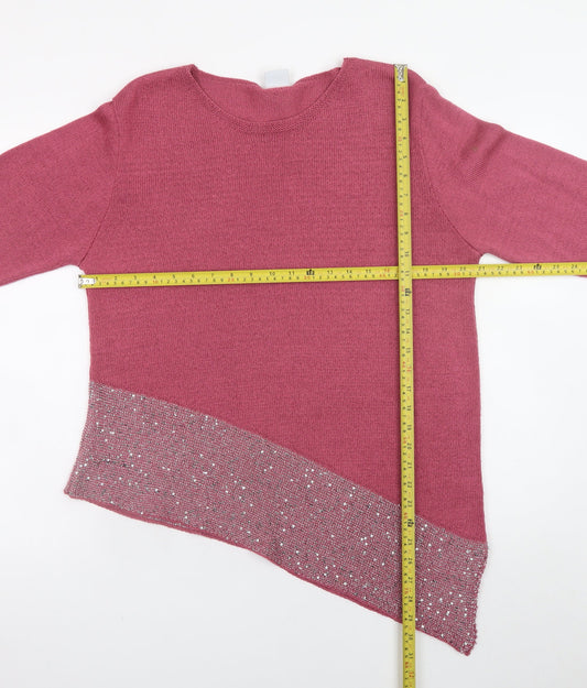 Womens UK Size XL MITZY Pink Pullover Jumper