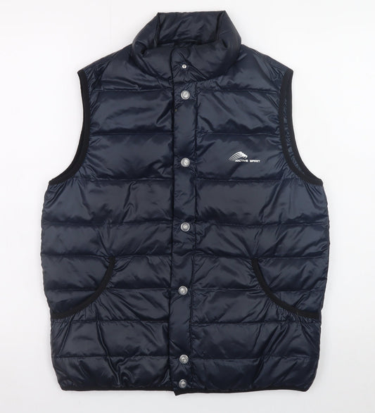 Active Spirit Men's Blue Puffer Waistcoat M Insulated Outdoor Vest