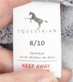 Womens UK Size 8/10 Equestrian Grey Pullover Hoodie
