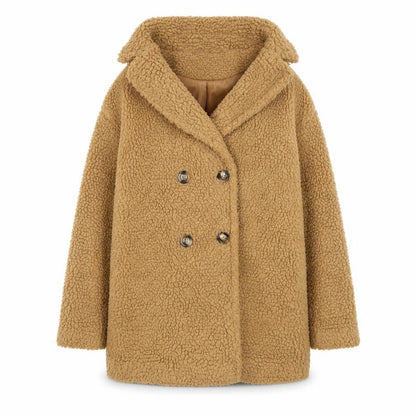 Covent Garden Womens Beige Size 10 Lined Teddy Pea Coat