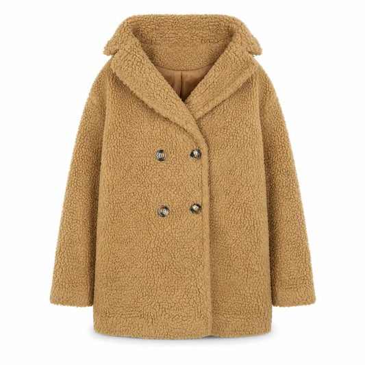 Covent Garden Womens Beige Size 10 Lined Teddy Pea Coat