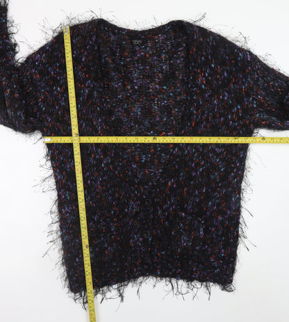 Topshop Women’s Multicoloured Mohair Blend Chunky Knit Cardigan Size 12