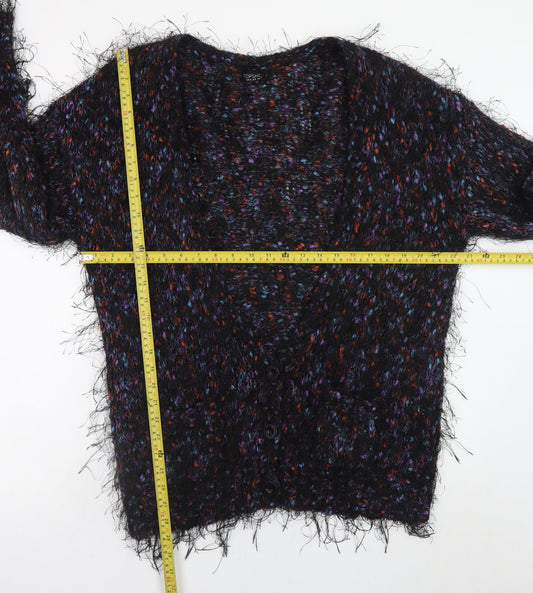 Topshop Women’s Multicoloured Mohair Blend Chunky Knit Cardigan Size 12