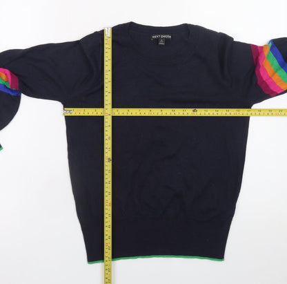Next Petite Women's Blue Rainbow Stripe Knit Jumper Size S