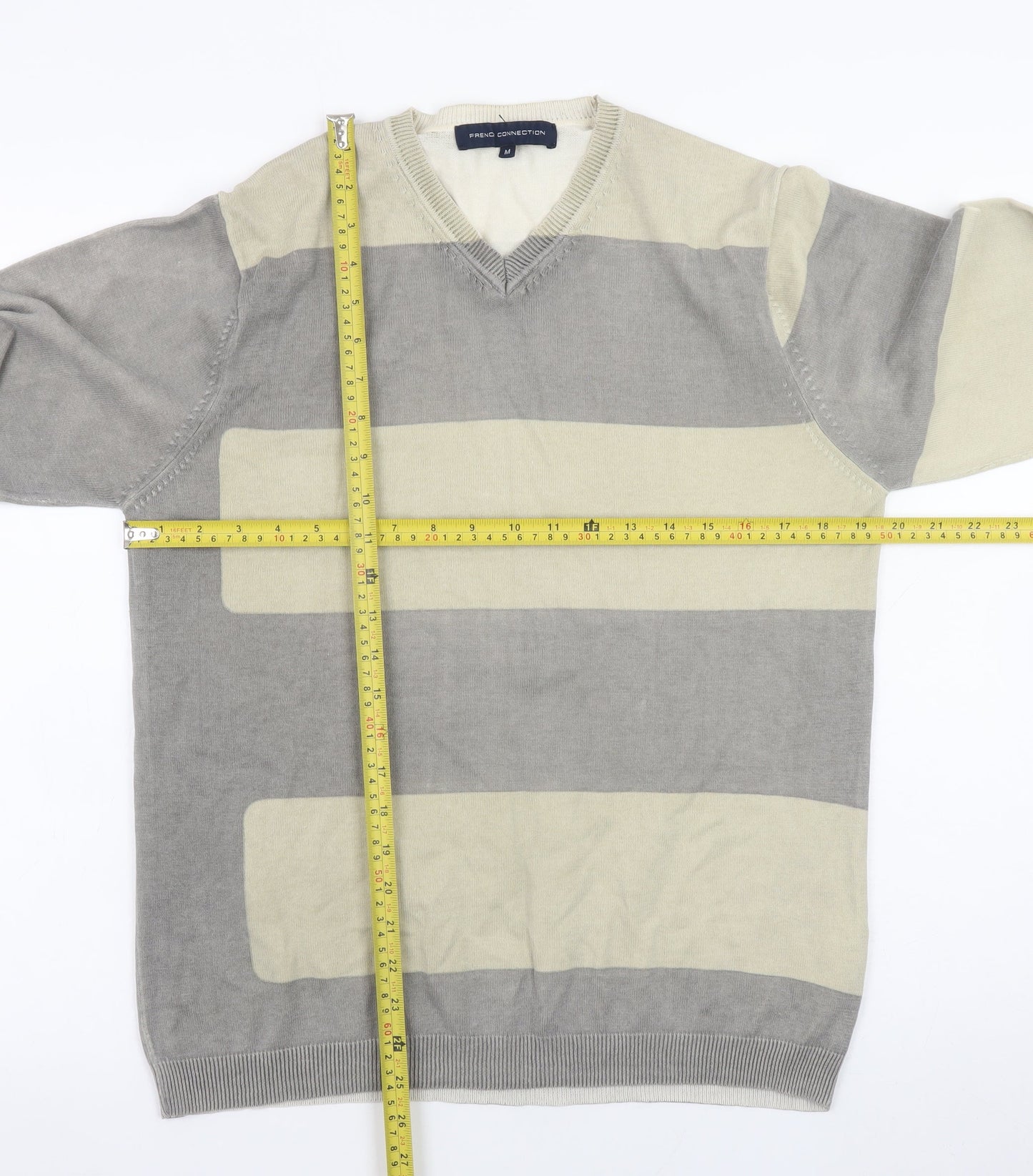 Mens UK Size M French Connection Grey Pullover Jumper