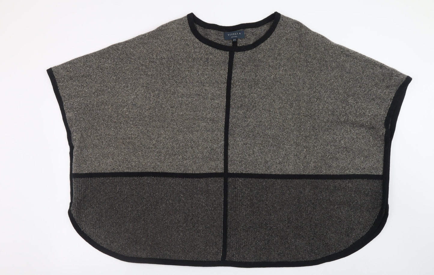 Womens UK Size M/L Viyella Grey Cape Jumper