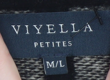 Womens UK Size M/L Viyella Grey Cape Jumper