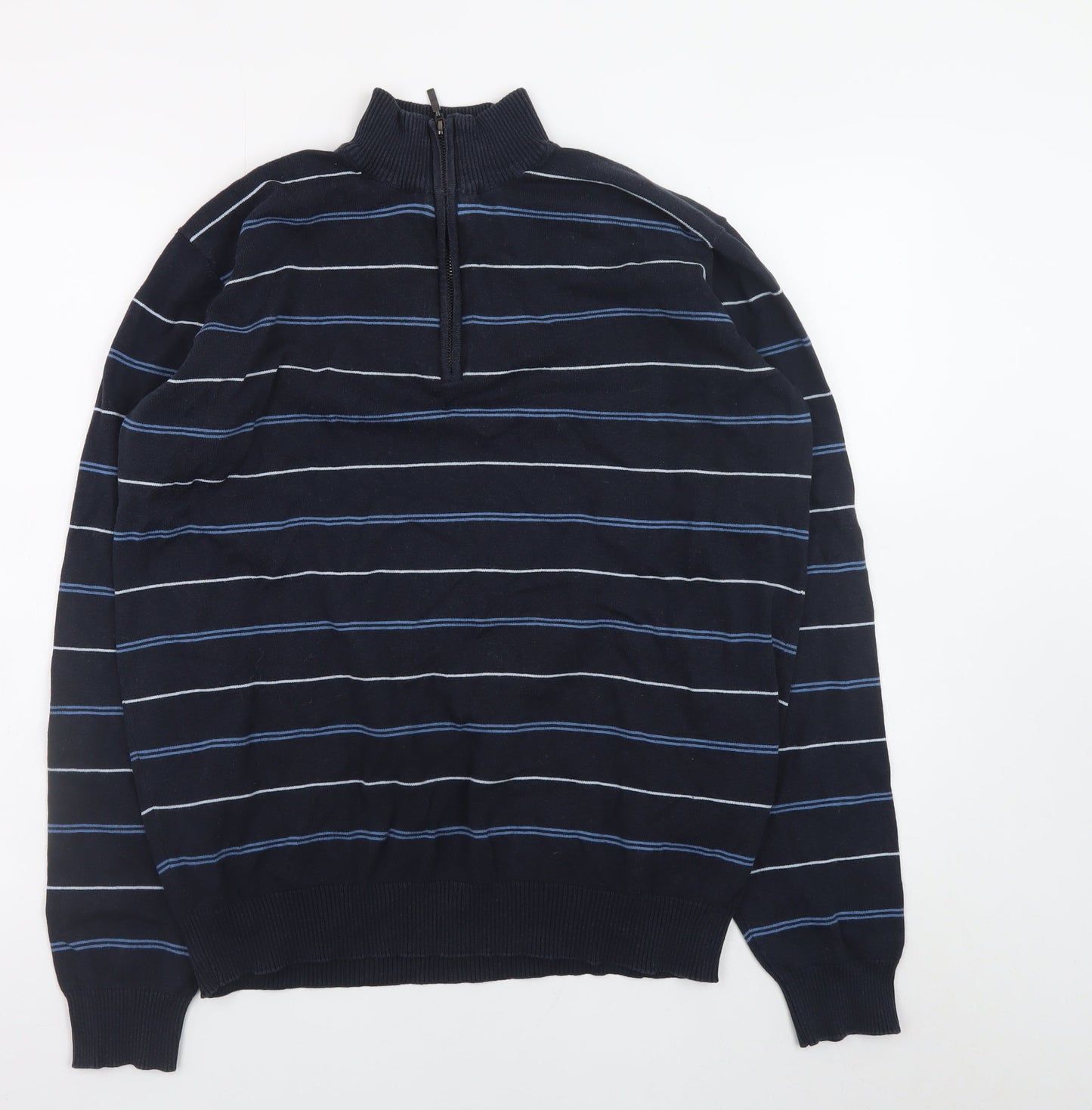 Mens UK Size M James Pringle Blue 1/2 Zip Sweatshirt