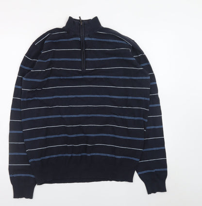 Mens UK Size M James Pringle Blue 1/2 Zip Sweatshirt