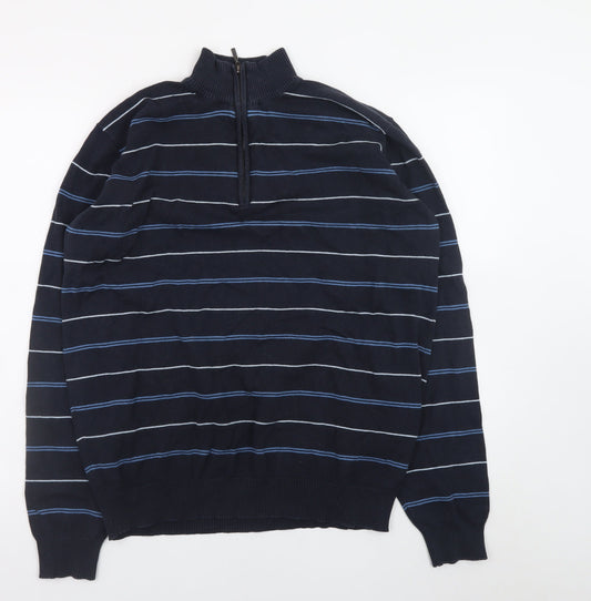 Mens UK Size M James Pringle Blue 1/2 Zip Sweatshirt