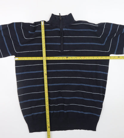 Mens UK Size M James Pringle Blue 1/2 Zip Sweatshirt