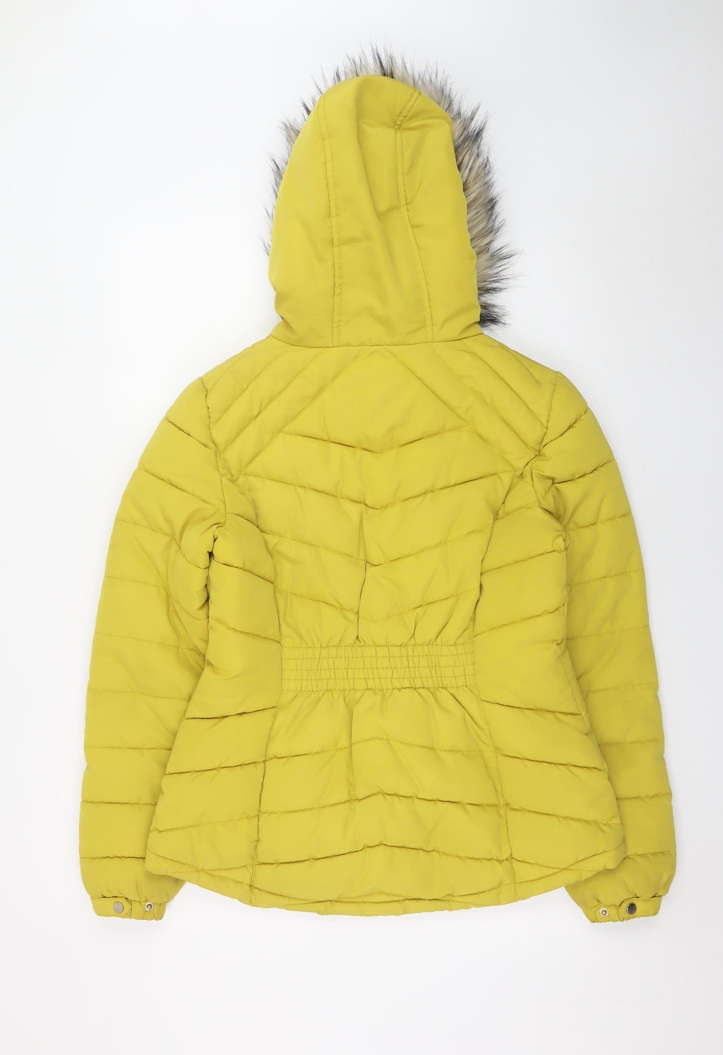 Womens UK Size 10 F&F Yellow Puffer Jacket