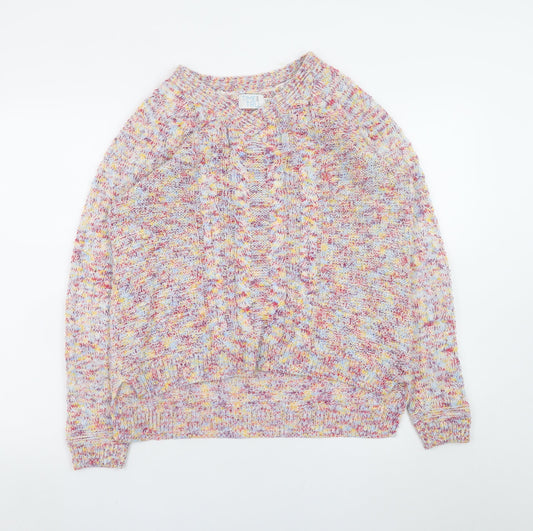 Womens UK Size S Time and Tru Multicoloured Pullover Jumper