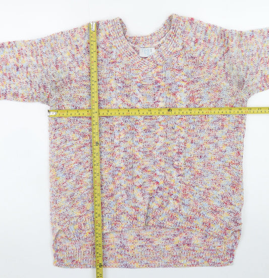 Womens UK Size S Time and Tru Multicoloured Pullover Jumper