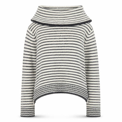 Topshop Women's Striped Cowl Neck Wool Blend Pullover Jumper Size 12