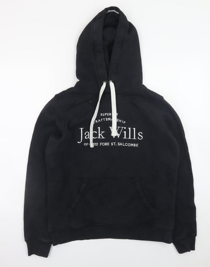 Womens UK Size 12 Jack Wills Black Pullover Hoodie