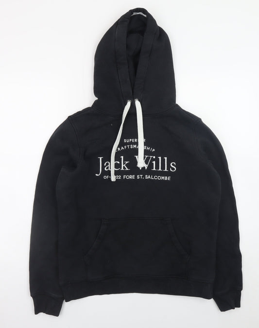 Womens UK Size 12 Jack Wills Black Pullover Hoodie