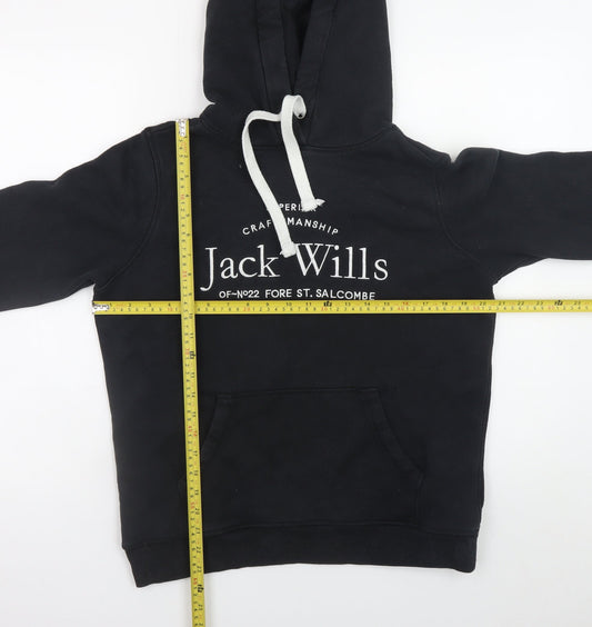 Womens UK Size 12 Jack Wills Black Pullover Hoodie