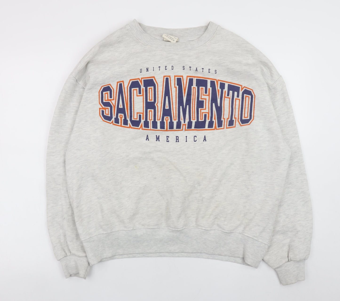 Womens UK Size 12 Pull & Bear Grey Pullover Sweatshirt