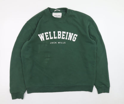 Mens UK Size L Jack Wills Green Pullover Sweatshirt