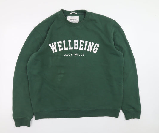 Mens UK Size L Jack Wills Green Pullover Sweatshirt