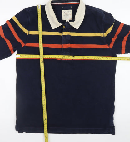 Fat Face Men's Blue Striped Rugby Long Sleeve Cotton Shirt - L