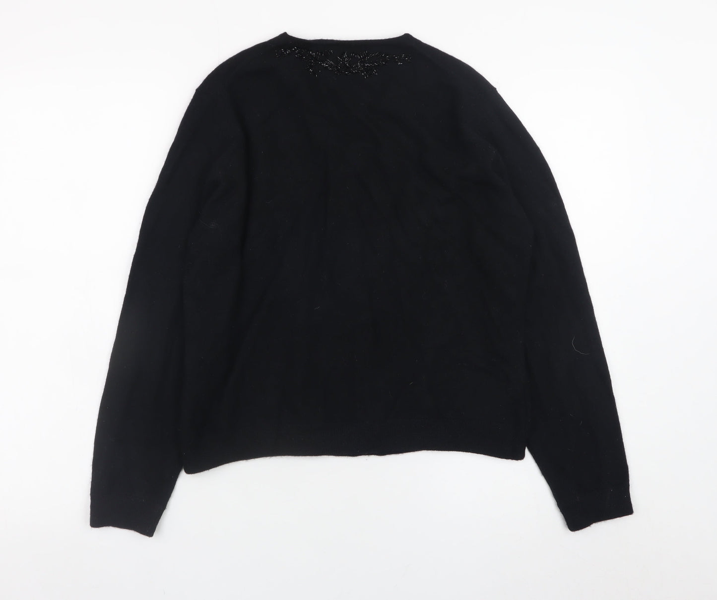 Womens UK Size L Laura Ashley Black Cardigan Jumper