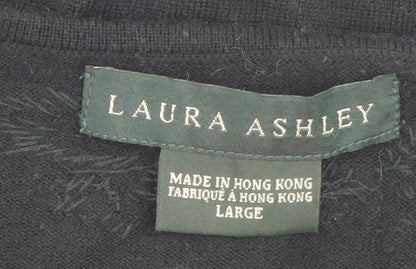 Womens UK Size L Laura Ashley Black Cardigan Jumper