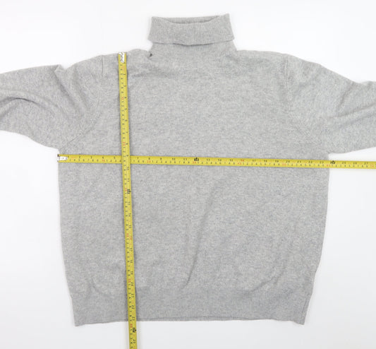 Marks and Spencer Women Grey Roll Neck Knit Jumper Size L