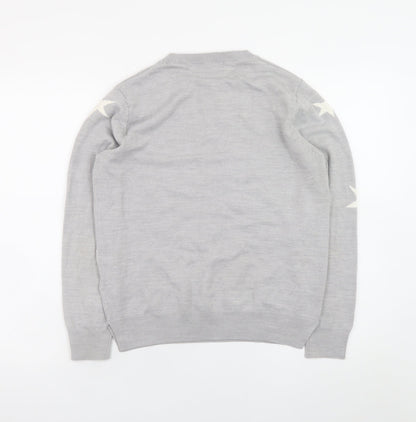 Marks and Spencer Women Grey Star Knit Jumper Size 12